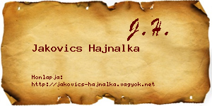 Jakovics Hajnalka névjegykártya