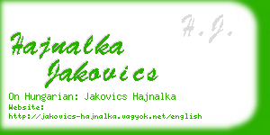 hajnalka jakovics business card